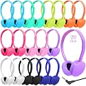 Ladont 20 Pack Kids Headphones Bulk for Classroom School, Durable Wholesale Wired Headphones for Kids Student Boys Girls Adults,HD Sound 3.5mm Jack