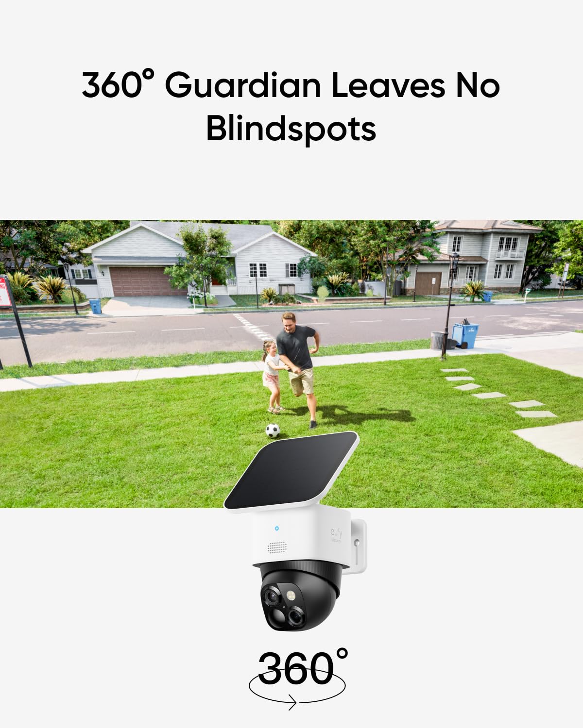 eufy Security SoloCam S340, Solar Security Cameras Wireless Outdoor, Cameras for Home Security, 360° Pan & Tilt Surveillance, No Blind Spots, 2.4 GHz