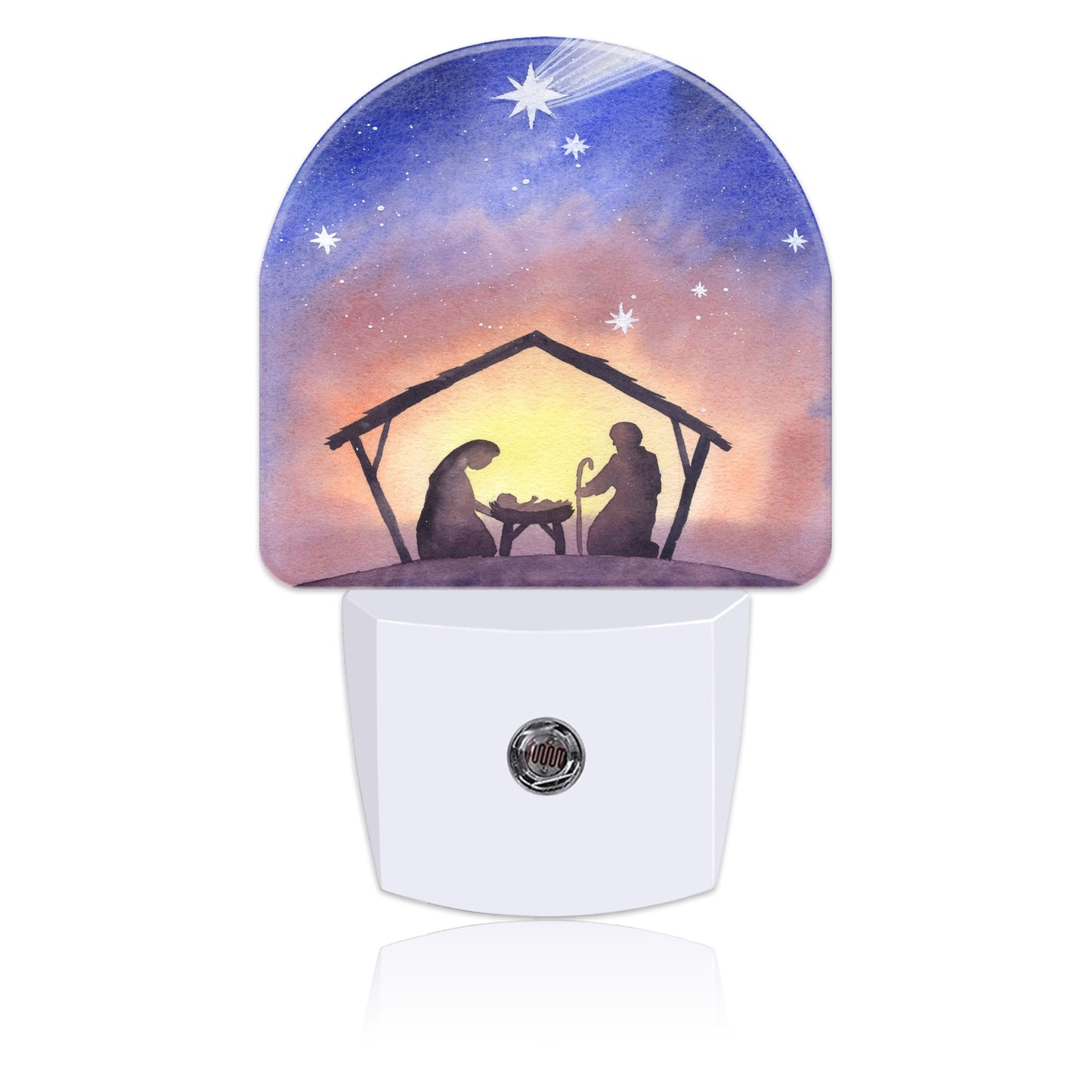 Uiaoiais Night Light Plug into Wall Birth of Jesus in Bethlehem Night Light with Dusk to Dawn Sensor Night Light for Kid Girls Boys Women Men Room
