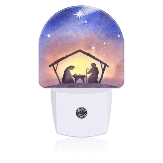 Uiaoiais Night Light Plug into Wall Birth of Jesus in Bethlehem Night Light with Dusk to Dawn Sensor Night Light for Kid Girls Boys Women Men Room
