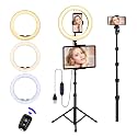 Ring Light with Stand and Phone Holder, 10'' LED Selfie Ring Light with Tripod (17''-73'') Bluetooth Remote for iPad/Tablet/Video Recording/Live