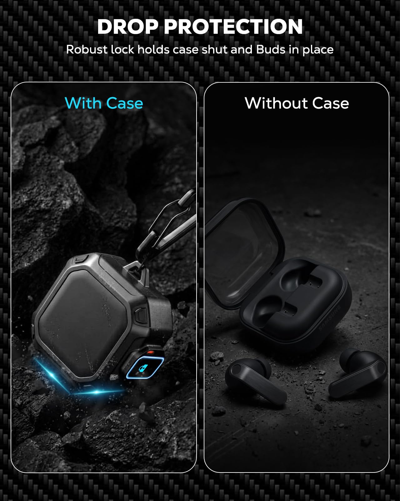 MoKo Lock Case for Samsung Galaxy Buds 4 Pro Case/Galaxy Buds 4 Case (2026), Rugged Armor Shockproof Full Protection Cover for Women Men, Cleaning Pen