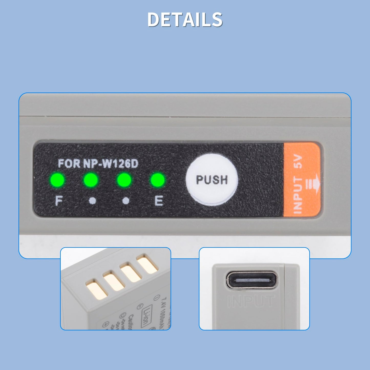TZRONG 2 Pack NP-W126/W126S USB-C Charging Replacement Batteries, Camera Battery Fast Charging for Fujifilm XM5?X100V, X100VI, XS10, XT30 II, XE3
