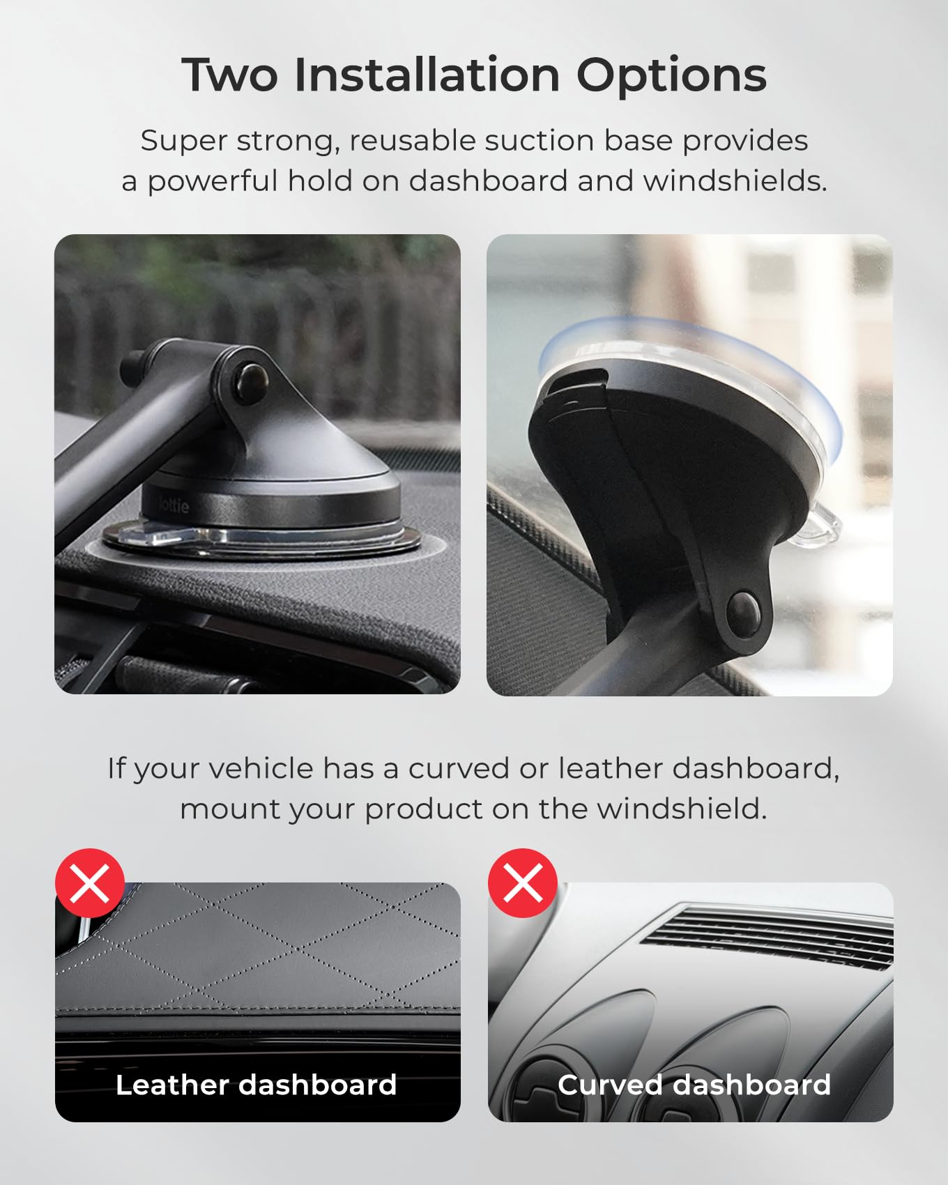 iOttie iTap 3 Magnetic Dash & Windshield Car Mount, Phone Holder with Suction Cup, Includes Magnetic Ring Adapter, Compatible with iPhone 12-17