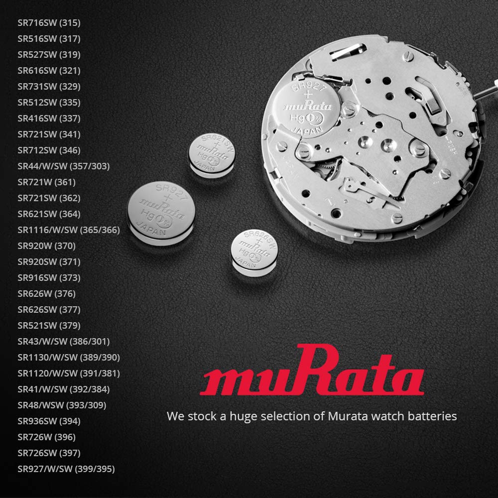 Murata 393/309 Battery SR48/W/SW 1.55V Silver Oxide Watch Button Cell (10 Batteries)