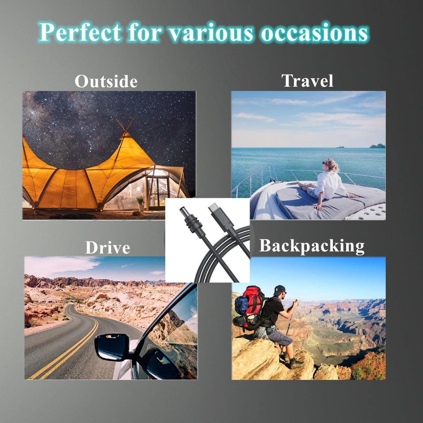 Starlink Mini Power Cable, USB C to DC Waterproof cable Work with 100W PD Charger and PD Power Bank for Starlink Mini (6.6ft)