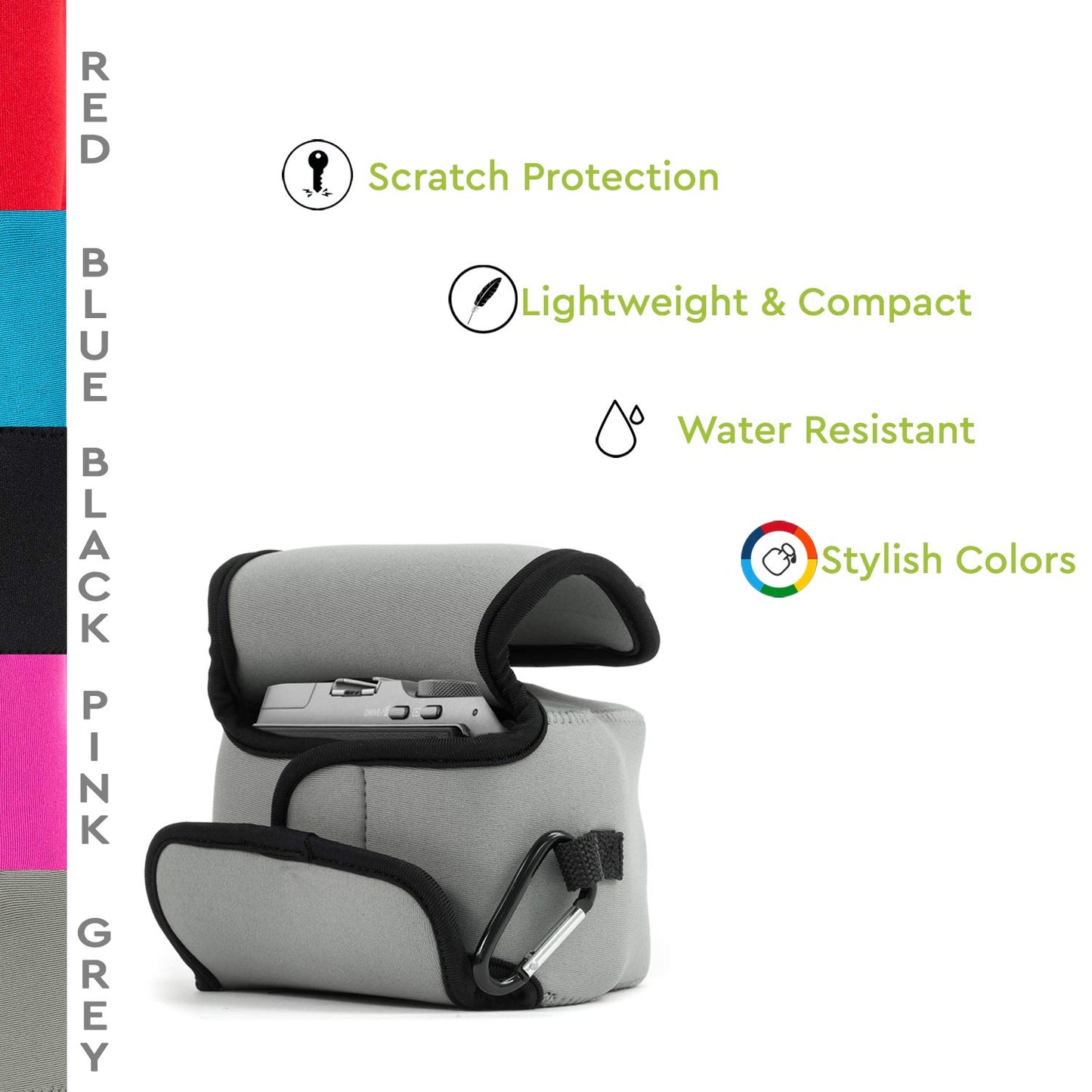 MegaGear Ever Ready Canon Camera Case Compatible with EOS Rebel T7, Rebel T100, Rebel T7i, Kiss X9i (18-55 mm), Rebel T6, Rebel SL1, Rebel T5i, 700D