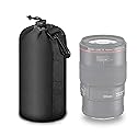 Selens Protective Drawstring Neoprene DSLR Camera Lens Pouch Bag Compatible with Olympus Panasonic, Large Size(Black)