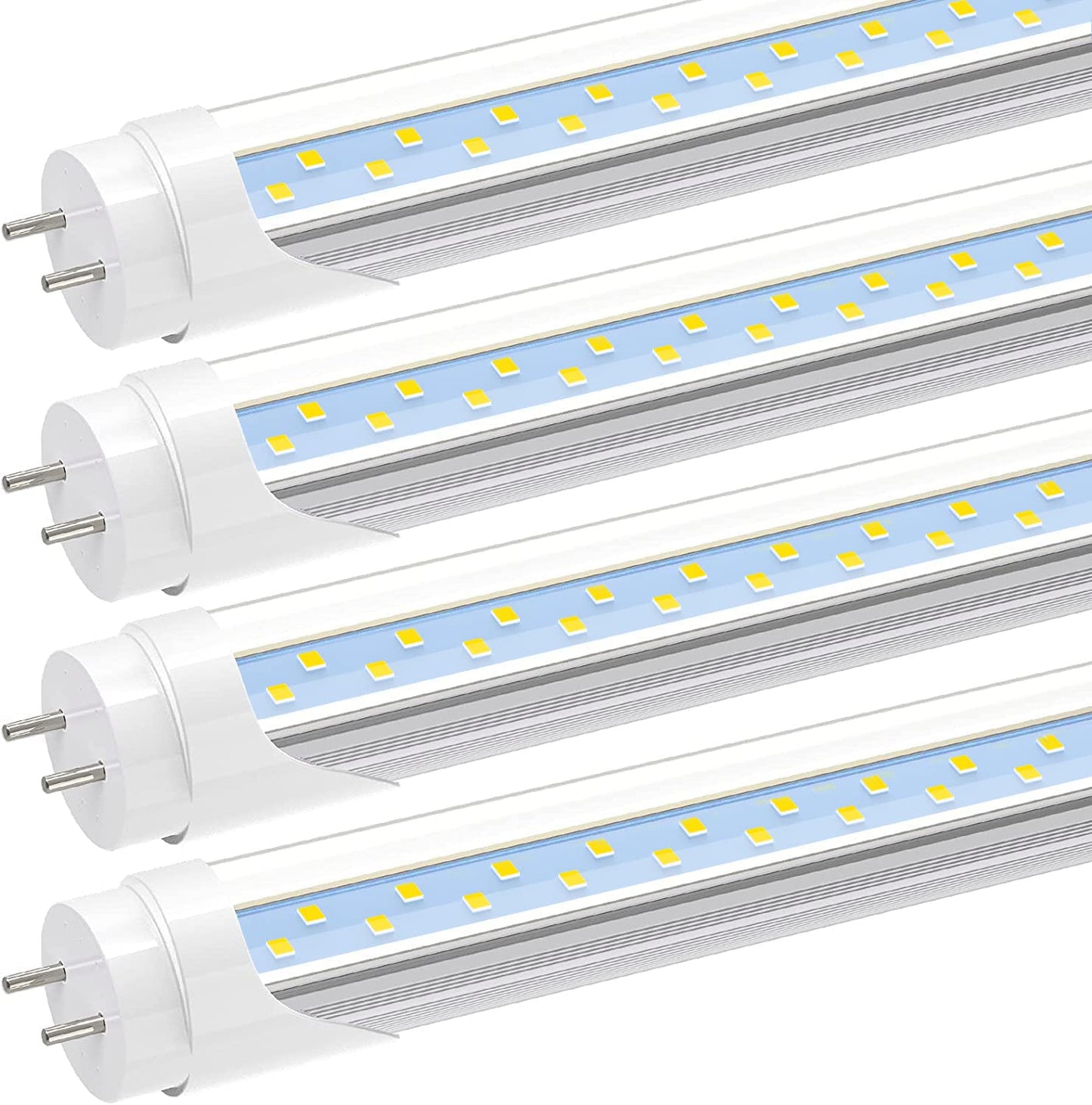 JESLED T8 LED 4FT Type A+B Light Bulbs, 24W(65W Equivalent), 3200LM, 6000K, Plug and Play or Ballast Bypass, 4 Foot LED Fluorescent Light Bulbs, ETL