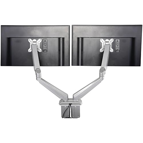 StarTech.com Desk Mount Dual Monitor Arm with USB/Audio, Desk Clamp Ergonomic VESA Mount for up to 32" (17.6lb/8kg) Displays