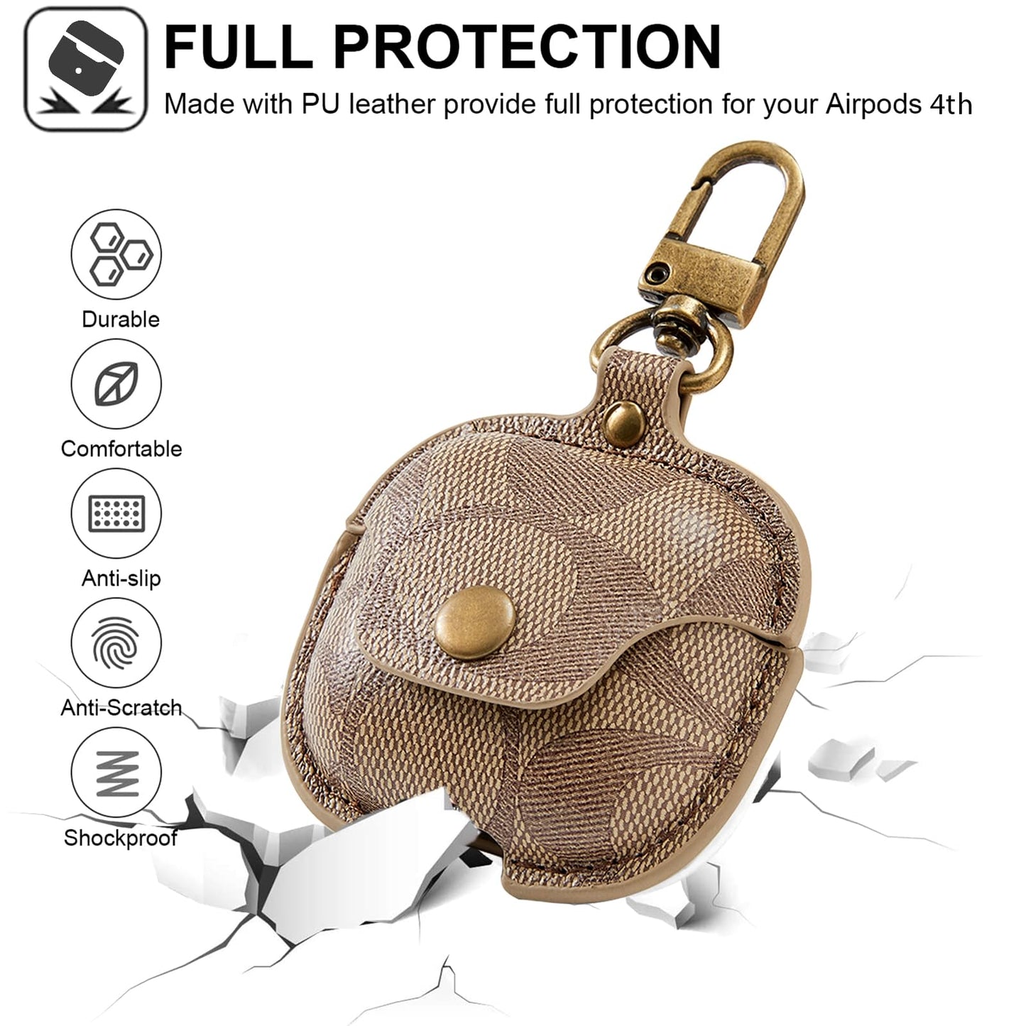 for AirPods 4 Case(2024), Full Body Shockproof Protective for AirPods 4th Generation Case, Compatible with AirPods 4th Case with Keychain for Women