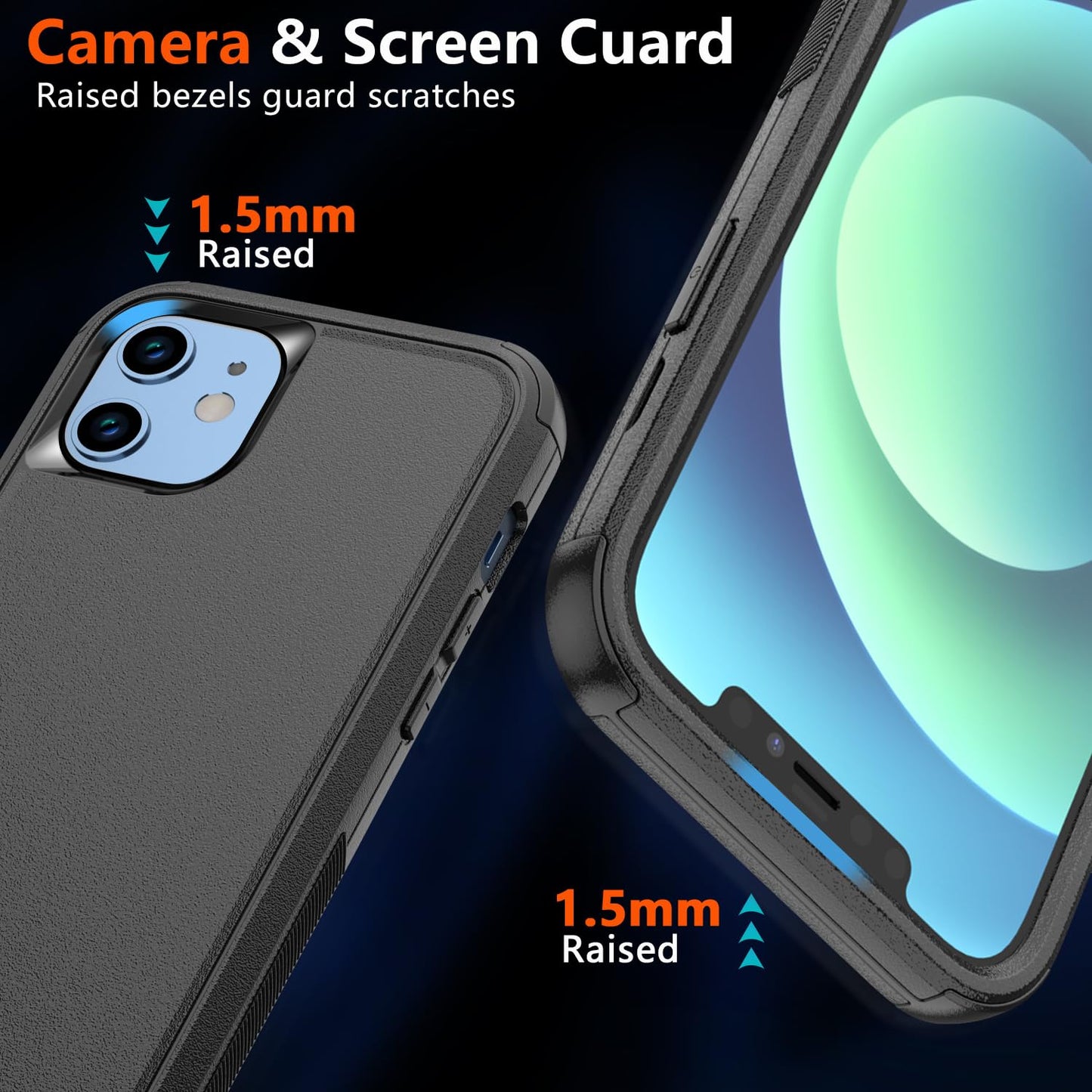 Diverbox for iPhone 12 case, iPhone 12 Magnetic case [with Screen Protector and Camera Lens Protector ] 2 Pack [15 FT Military Grade Drop Protection]