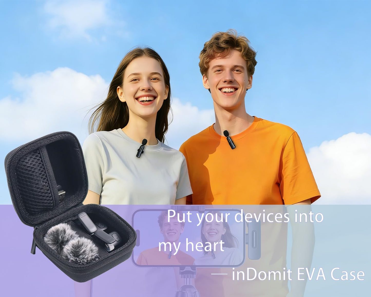 inDomit Hard Protective Travel Case Compatible with Wireless Microphones, Boya Wireless Lavalier, Aikela, Leettus, Ejcc, Caiord, Pqrqp, Maybesta