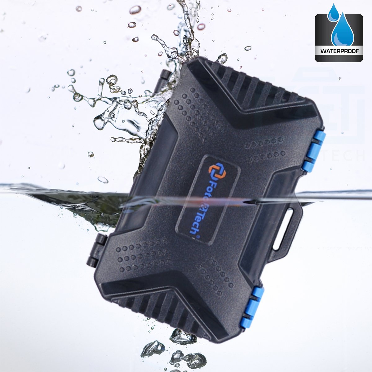 Foto&Tech High Capacity Multi-Format Storage Case - 28 Slot Waterproof Case for SD, CF, TF Cards; Includes Micro SD, SIM Card Holders