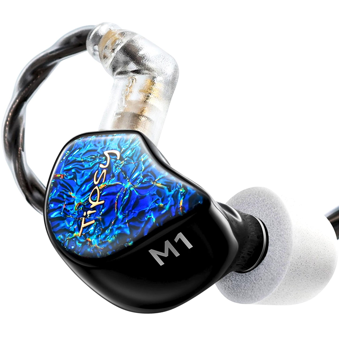 Tipsy M1 IEM, Bamboo Fiber Diaphragm in-Ear Monitor, Warm, Lively Bass & Vocals, 36dB Noise Isolation, Resin Shell, Detachable 0.78mm 2‑Pin Cable (No…