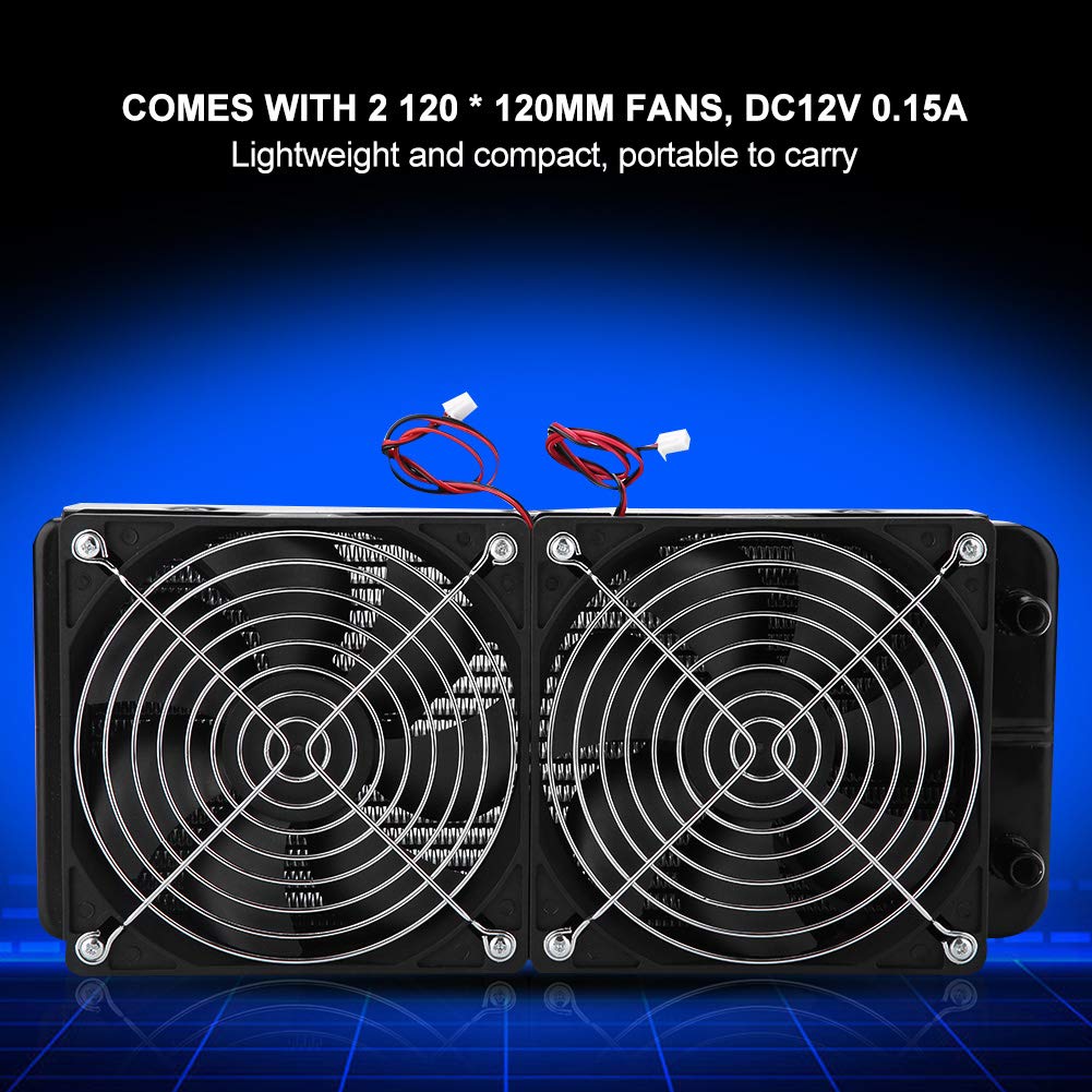 240MM Water Cooling Radiator for CPU - High Performance 18 Tube Aluminum Heat Sink with Dual Fan - Compatible with PC Liquid Cooling System