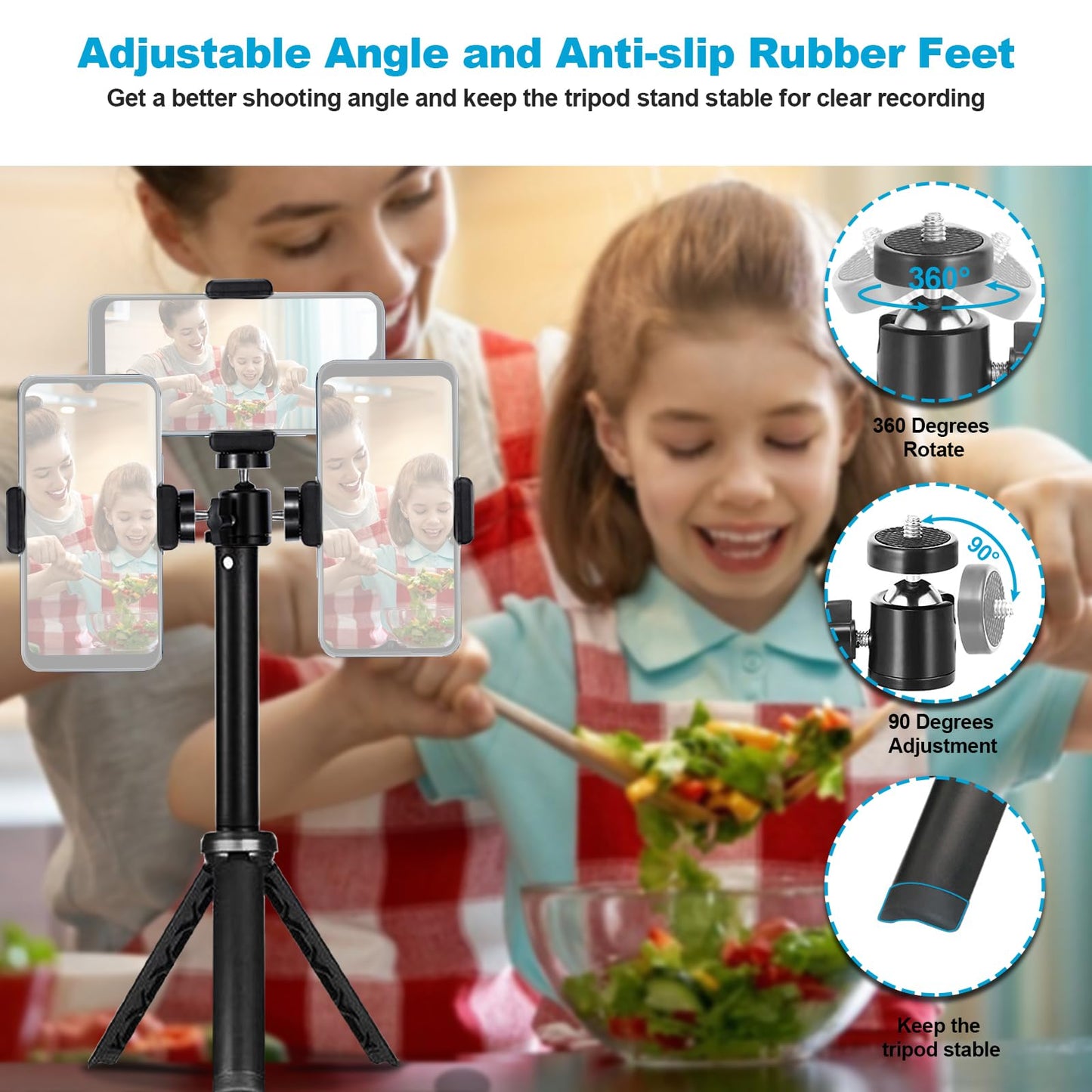 NexiGo Lightweight Mini Tripod for Camera/Phone/Webcam, Extendable Stand, for NexiGo Logitech Webcam C920 C922 C925e C922x C930e C930 C615 Brio