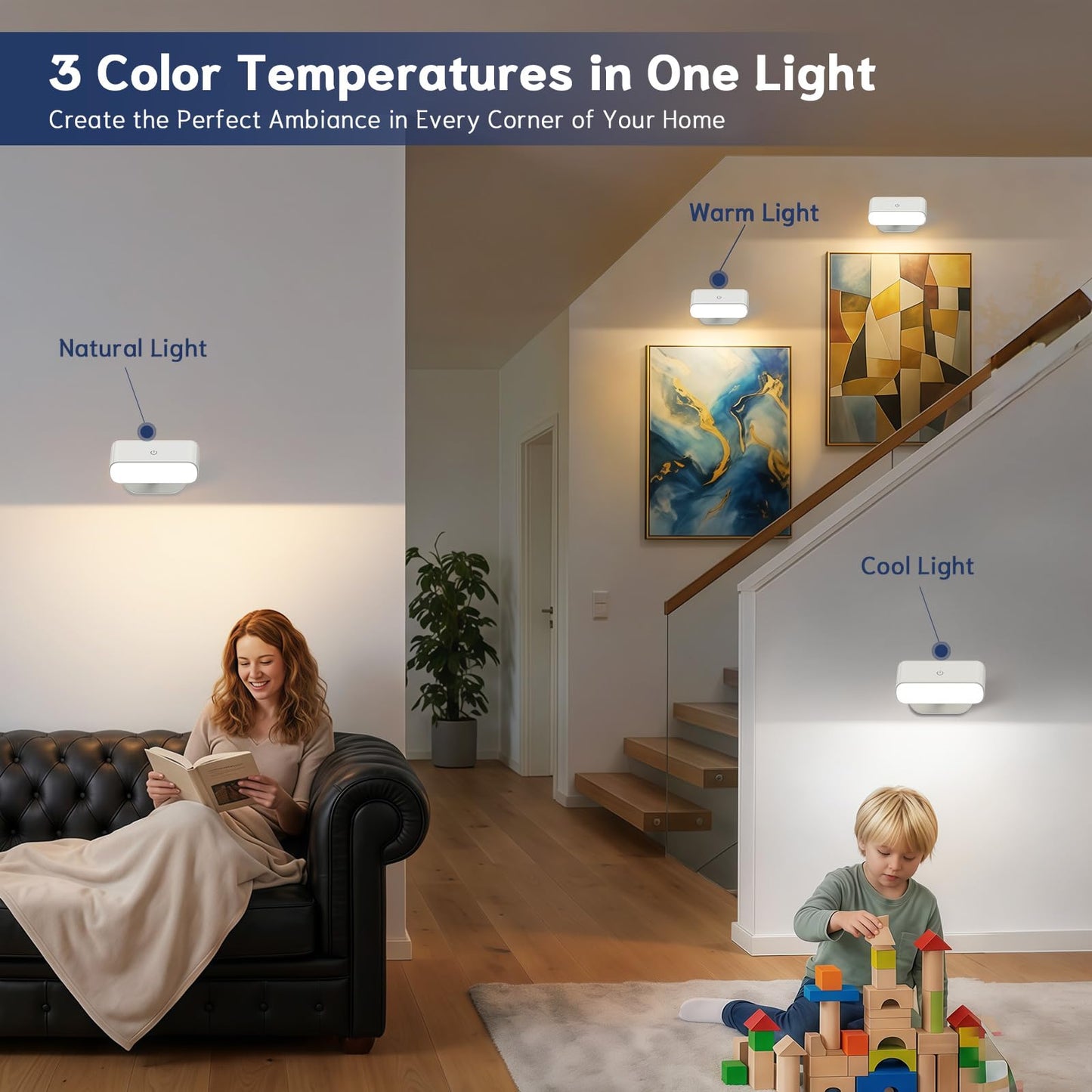Alinana Wall Sconces Battery Operated with Timer, Rechargeable Wall Lights with Touch & Remote Control, Dimmable Stick On Wall Lights, Battery Powered
