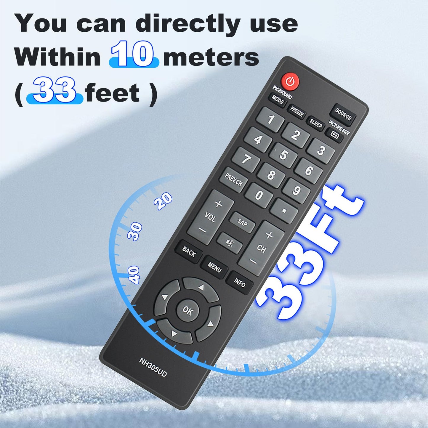 NH305UD for Emerson TV Remote, Universal Remote Control for Emerson TV LCD HDTV Models LF402EM6 LF461EM4 LF501EM4 LF501EM5F LF391EM4 LF320EM4