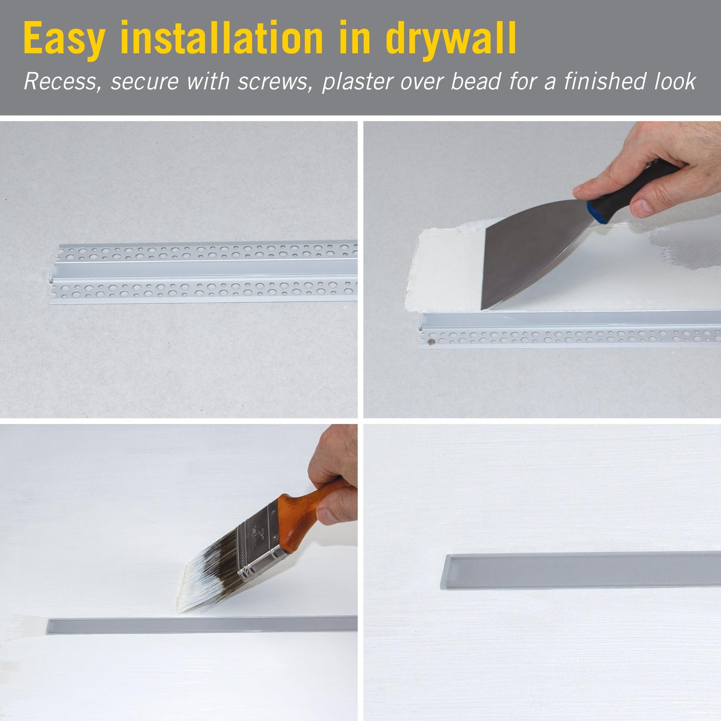 Armacost Lighting Recessed Drywall Mount LED Tape Light Mounting Channel 5-Pack, Silver, 960060