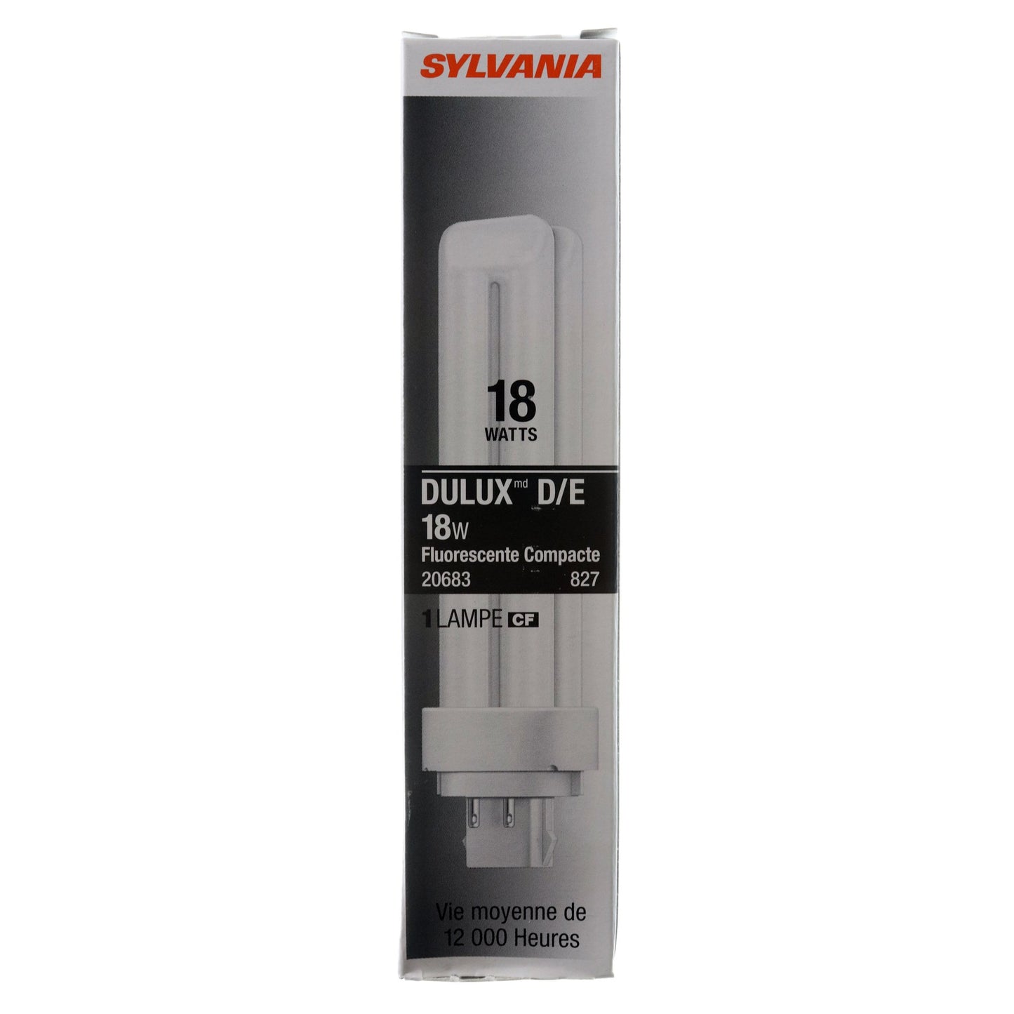 Sylvania (25 Pack) 20683 CF18DD/E/827/ECO 18-Watt 2700K 4-Pin Double Tube Compact Fluorescent Lamp