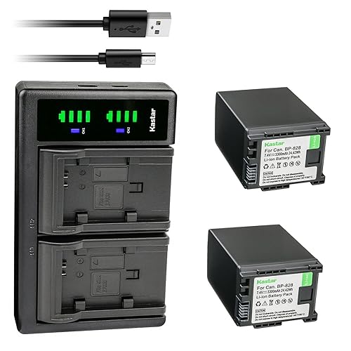 Kastar 2-Pack Battery and LTD2 USB Charger Replacement for Canon BP-820 BP820, BP-828 BP828 Battery, Canon CG-800 CG800 Charger, Canon VIXIA HF G50