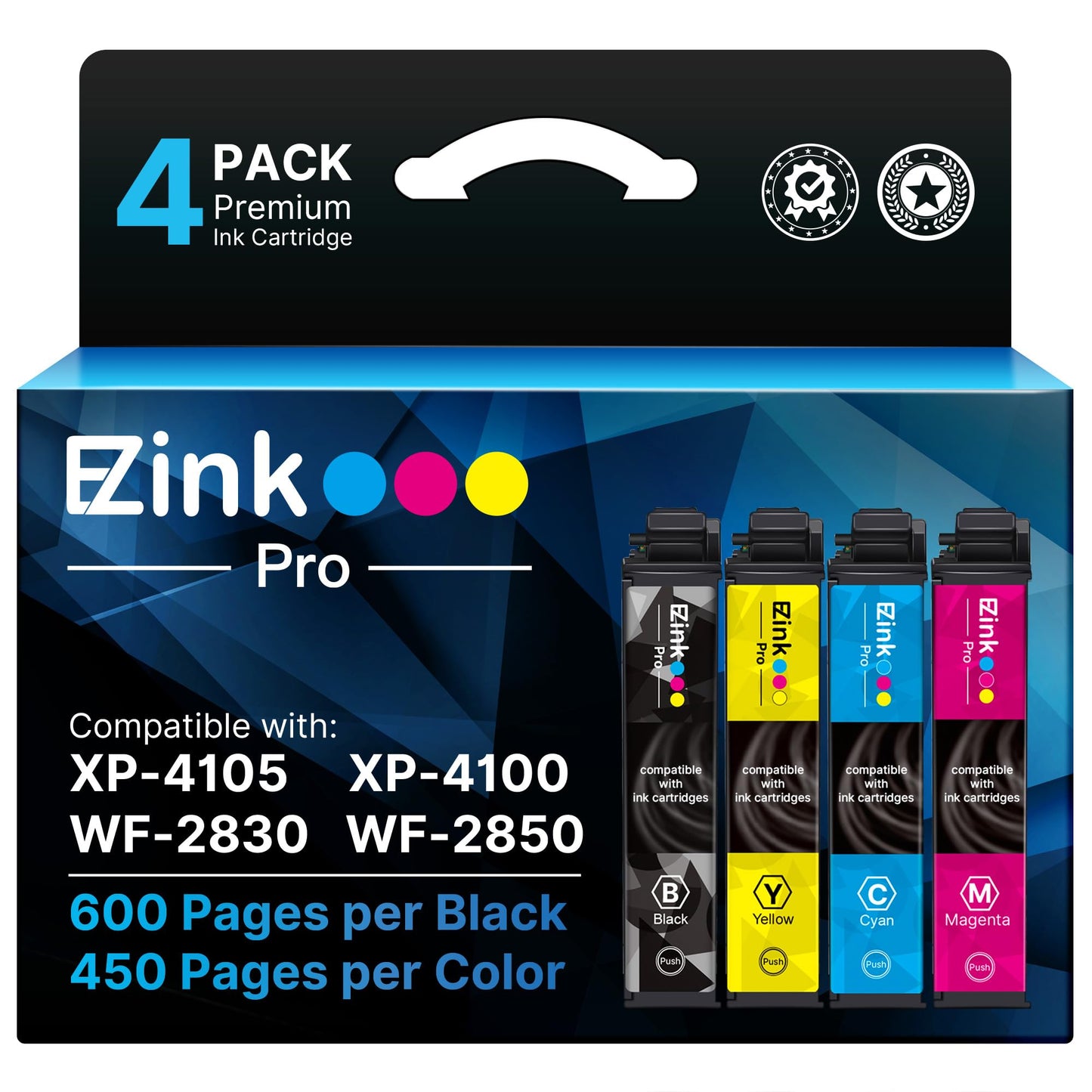 E-Z Ink Pro Remanufactured Ink Cartridge Replacement for 212XL Ink Cartridges Combo Pack for Expression Home XP-4100 XP-4105 Workforce WF-2830 WF-2850