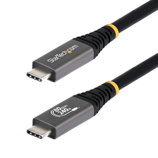 StarTech 3ft/91cm USB-C to USB-C USB4 Cable, 80Gbps, 240W PD, 8K, Black