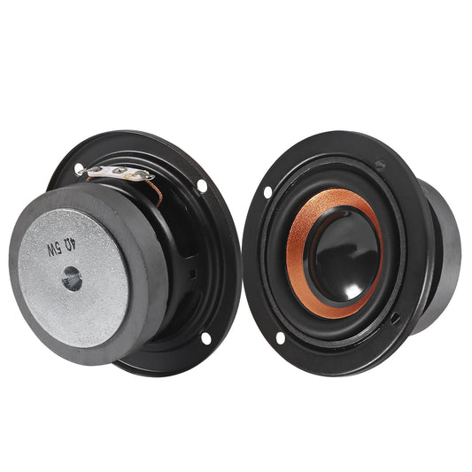 2-Pack 2-Inch 4 Ohm 5W Speakers, 63mm Audio Round Bass Speakers, DIY Home Amplifier Subwoofers, Coaxial Connector, No Power, Paper Body, Portable