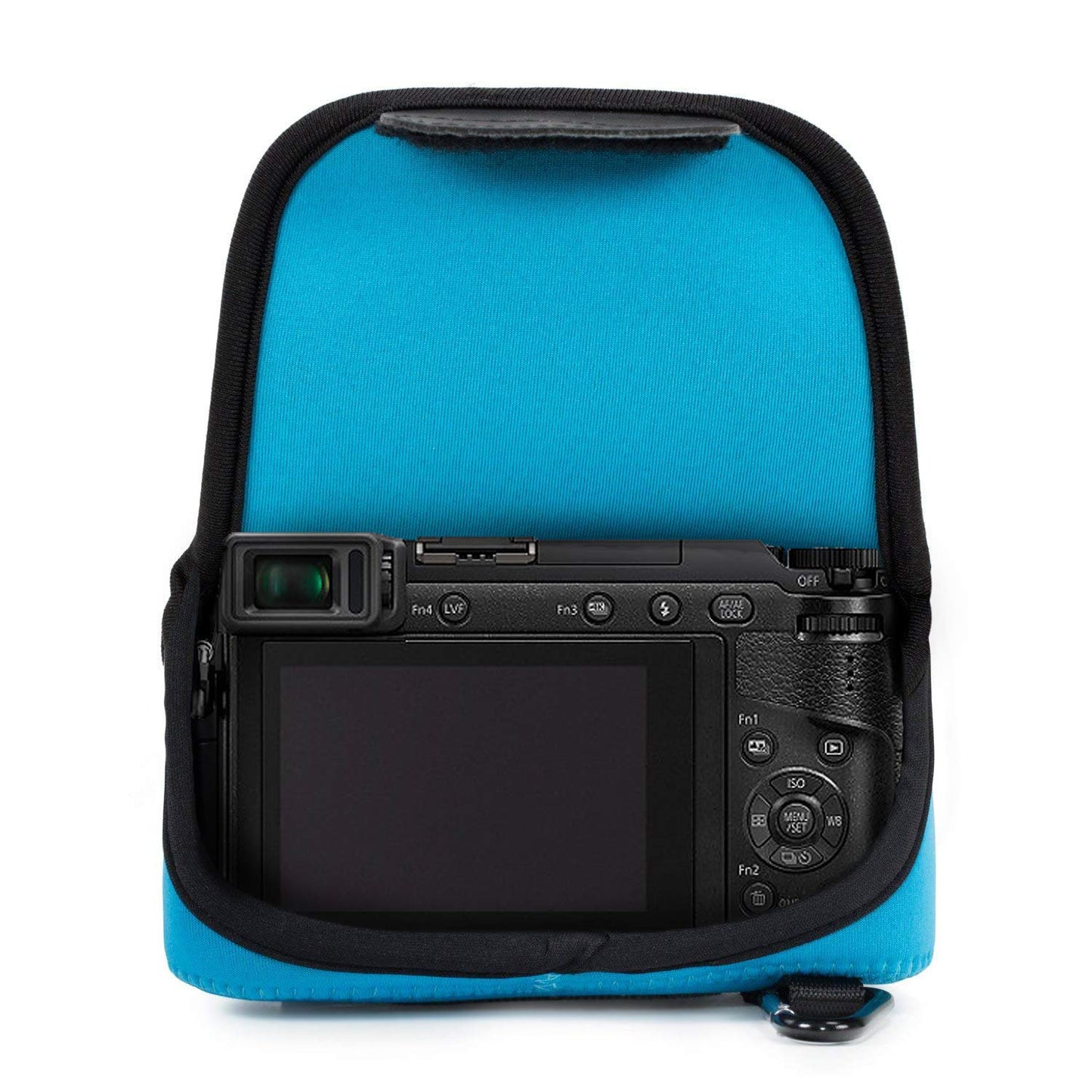 MegaGear MG741 Panasonic Lumix DMC-GX85, DMC-GX80 (14-140mm) Ultra Light Neoprene Camera Case - Blue, PU Leather