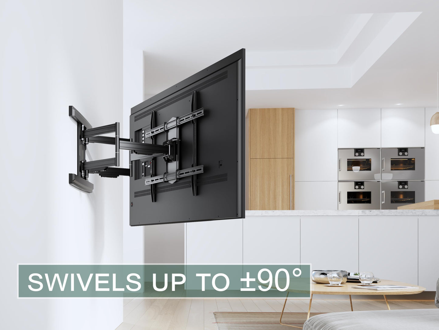 ynVISION.DESIGN Heavy Duty TV Wall Mount for 65-100” TVs, XXL Full Motion Bracket Extends 31.5”, Tilt Swivel Leveling, 154 lbs Capacity, Max VESA