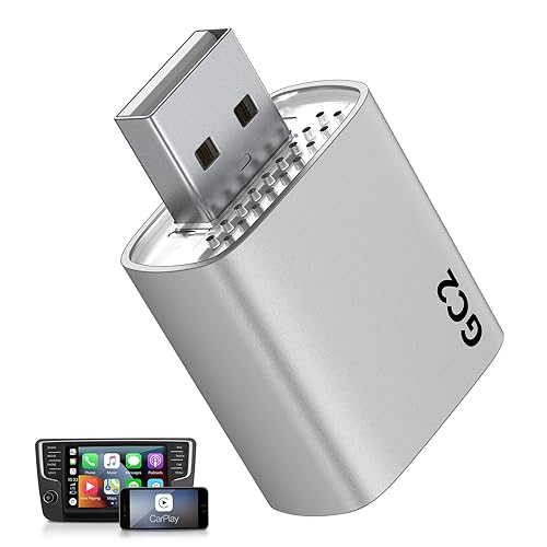 CNDPSTE Wireless CarPlay Adapter for iPhone - Stable Connection Plug & Play Convert Wired to Wireless for iOS 10+ and Cars from 2016 USB A/USB C