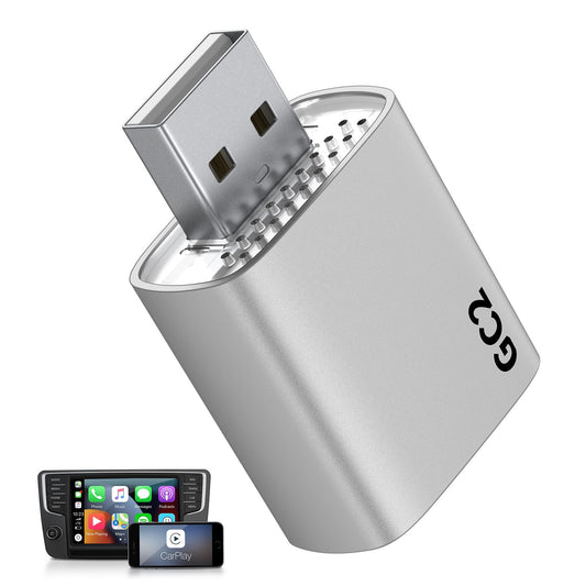 CNDPSTE Wireless CarPlay Adapter for iPhone - Stable Connection Plug & Play Convert Wired to Wireless for iOS 10+ and Cars from 2016 USB A/USB C