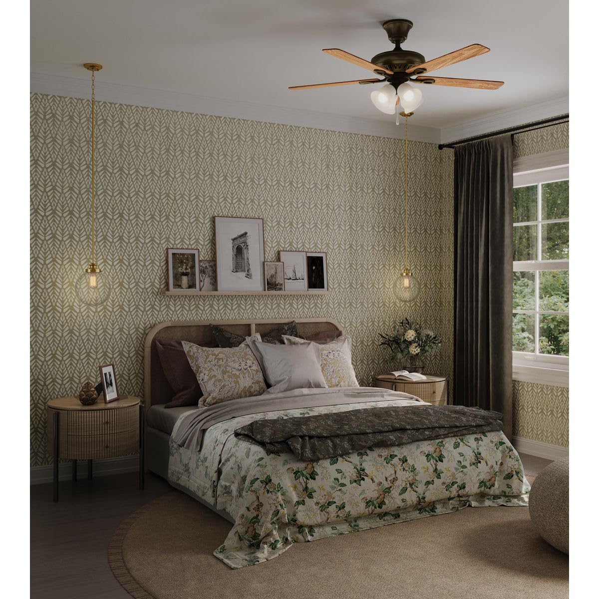 Progress Lighting AirPro 15" 4-Light Ceiling Fan Light Kit, Antique Bronze