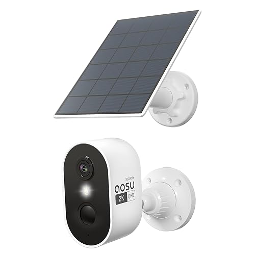 aosu 2K Solar Camera Outdoor Wireless, Cameras for Home Security, WiFi Camera for Home Surveillance with Spotlight Color Night Vision, PIR/AI Motion