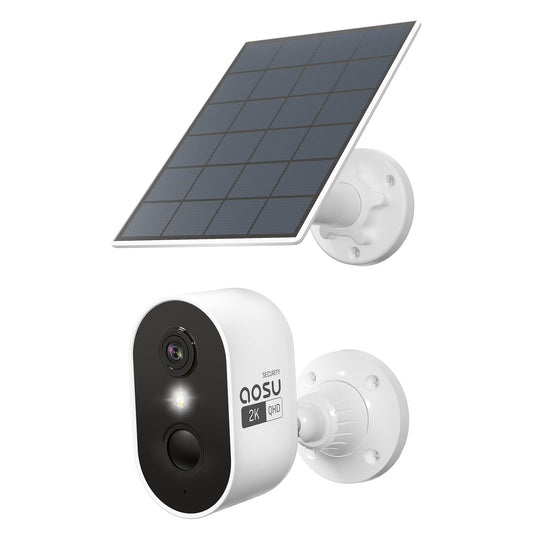 aosu 2K Solar Camera Outdoor Wireless, Cameras for Home Security, WiFi Camera for Home Surveillance with Spotlight Color Night Vision, PIR/AI Motion