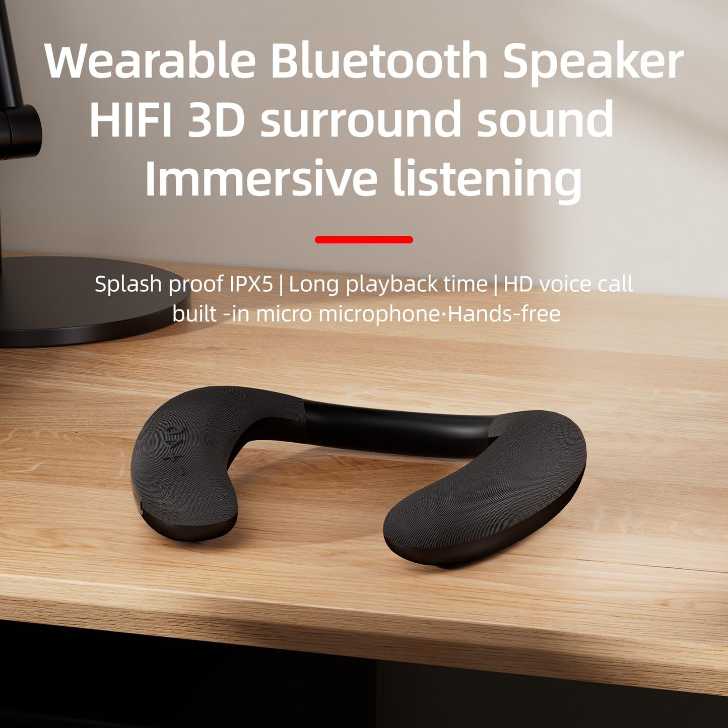 VANPEUSO Neckband Bluetooth Speakers Built-in Mic /12H Playtime/Type-C, AUX Input,TFCard Slot, Wireless Wearable Neck Speaker Calls Your Private Space