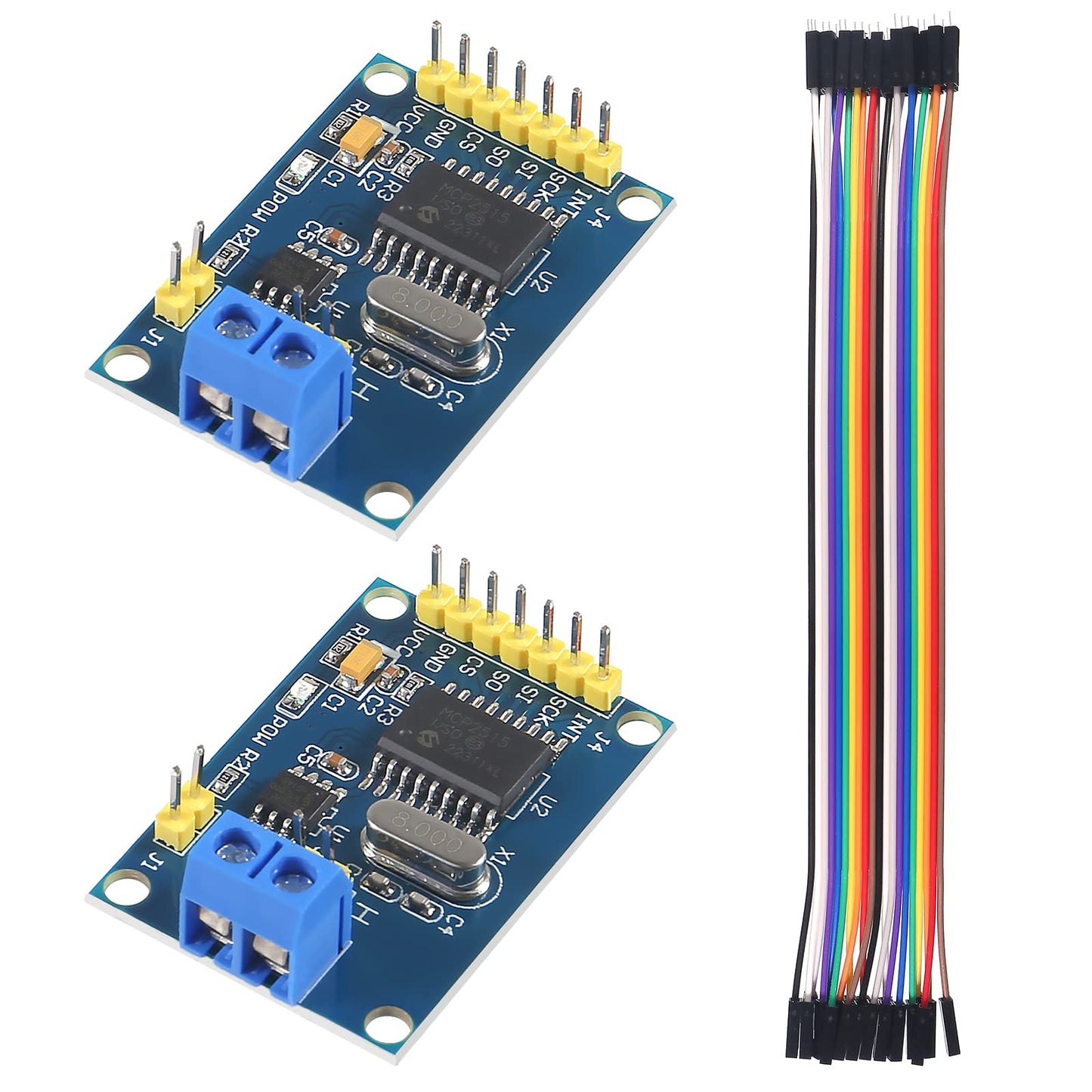 AEDIKO 2pcs MCP2515 CAN Bus Module TJA1050 Receiver SPI Module DC 5V Power Supply Converter