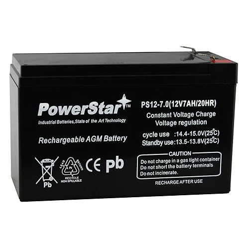 PowerStar Replacement 12V 7AH ps-1270 SLA Battery Replaces gp1272 np7-12 bp7-12 npw36-12 ub1280