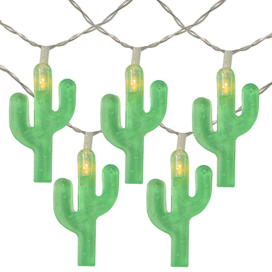 Northlight LED Cactus Indoor Outdoor Patio String Light Set - 4.5' Clear Wire - 10ct