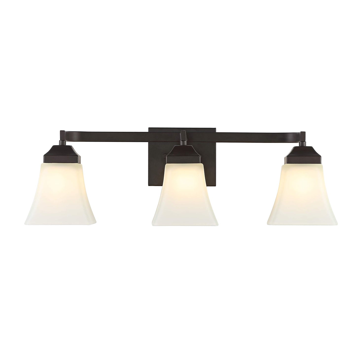 JONATHAN Y 24" Oil Rubbed Bronze Modern Cottage LED Vanity Light Wall Sconce, Farmhouse Wall Lamp for Bathroom Mirror Kitchen, White Glass Shade, LED