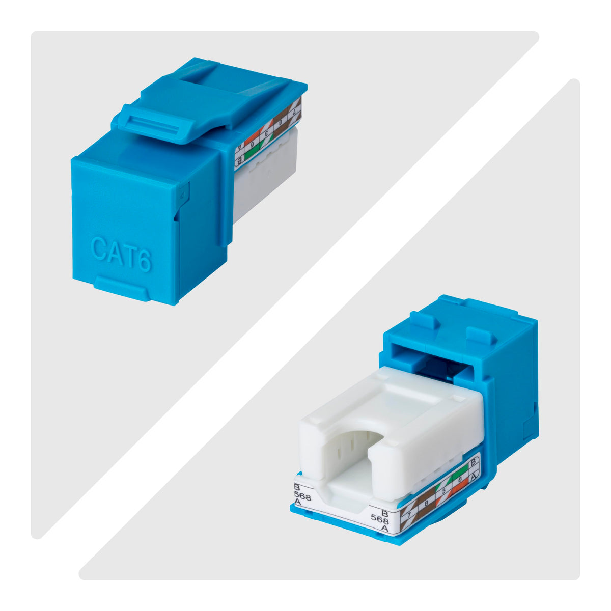 StarTech Cat6 Keystone Jack 24-Pack, UTP, 90 110 Punch Down, Blue