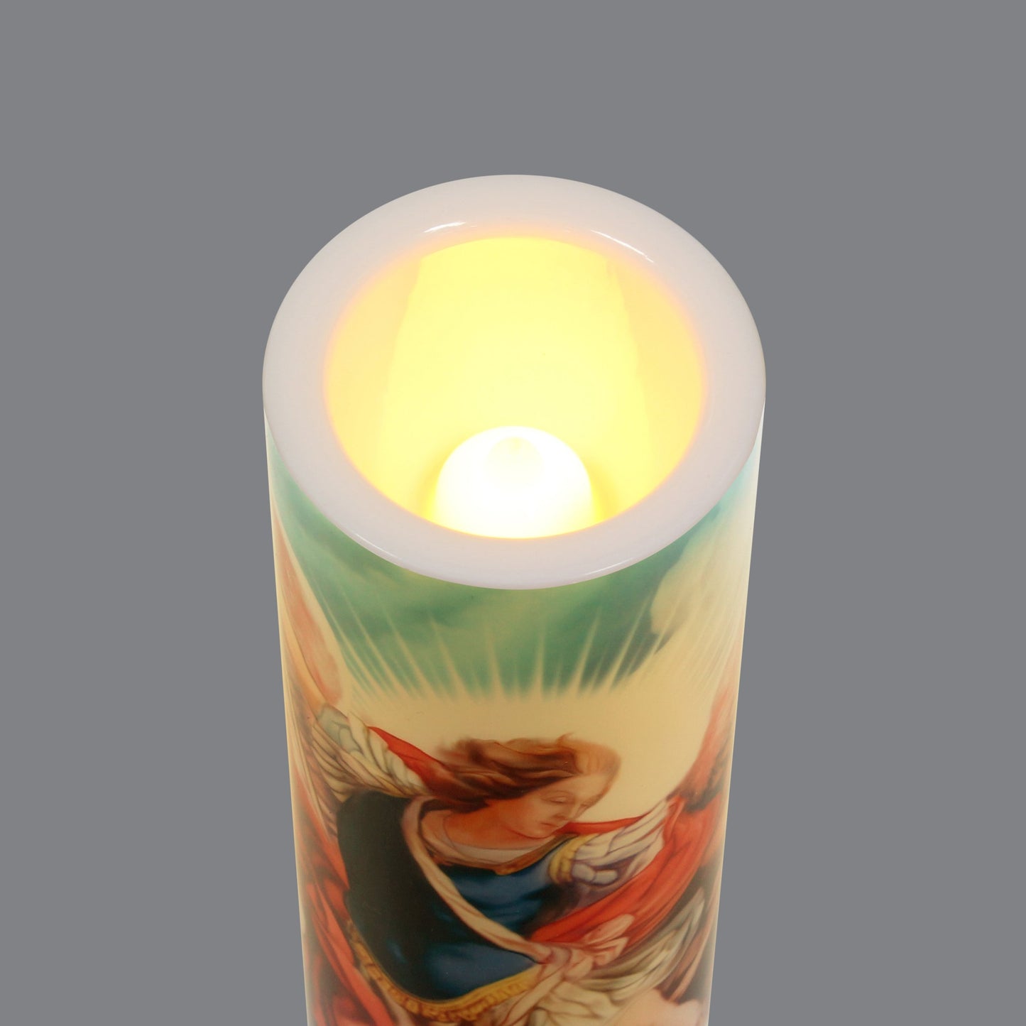 THE Saints Collection Saint Michael Archangel, LED Flameless Devotion Prayer Candle, Religious Gift, 6 Hour Timer for More Hours of Enjoyment