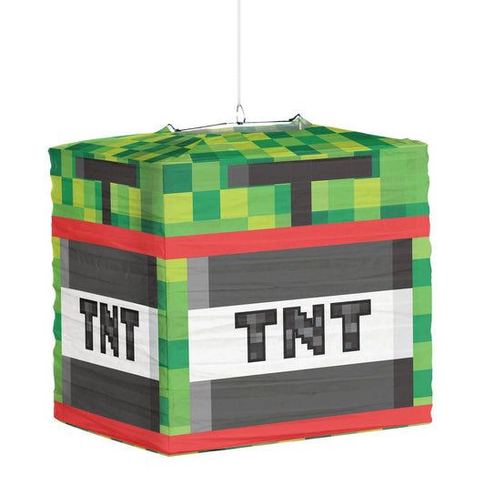 TNT Pixel Party Lanterns - 10.5" x 11", Pack of 3 - Vibrant Multicolor & Fun Decor, Perfect For Birthdays, Themed Parties & Events