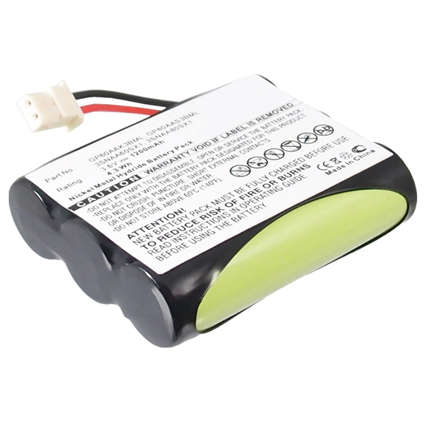 Dantona Cordless Phone Battery, Compatible with Sanik 3SN-AA45-S-X Cordless Phone, (Ni-CD, 3.6V, 600 mAh) Ultra High Capacity, Replacement for Sony