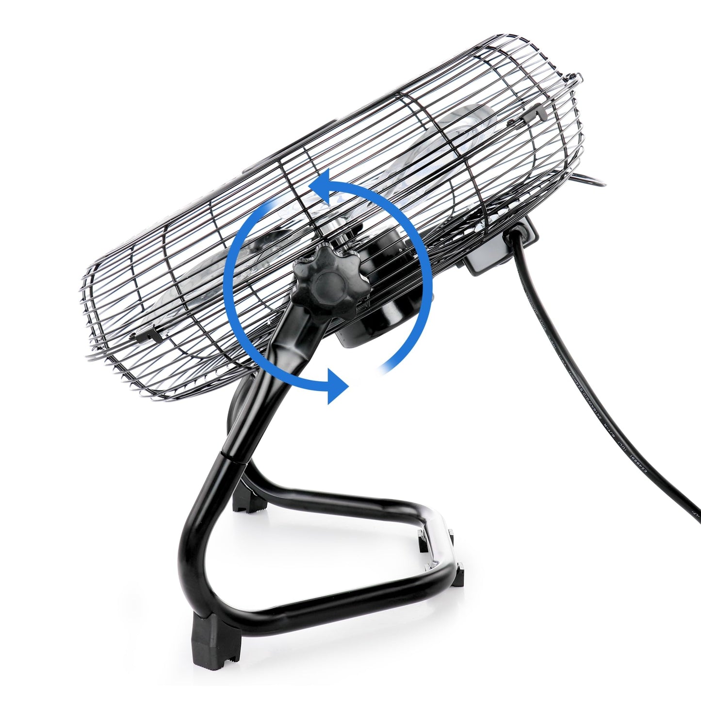 Vie Air 20 Inch Twin Pack Industrial Tilting High Velocity 3 Speed Metal Floor Fan, Black