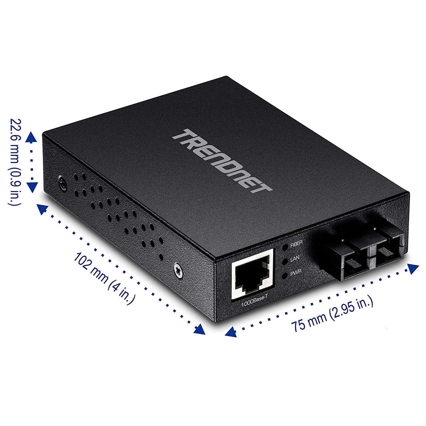 TRENDnet 1000Base-T to 1000Base-SX Multi-Mode SC Fiber Converter, up to 550M (1800 ft.), 2 Gbps Switching Capacity, TFC-GMSC