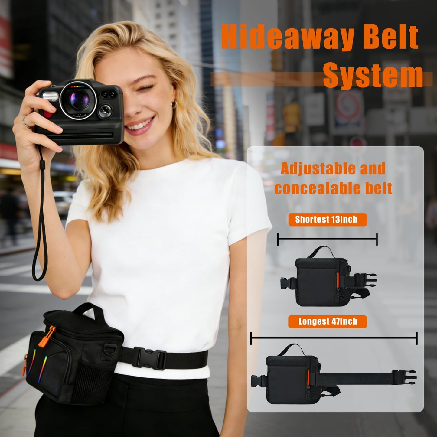 Camera Sling Bag Compatible with Polaroid Now+ Generation 3rd/2nd/1st I-Type, Camera Carrying Bag Compatible with Polaroid Now Instant Camera,Camera