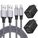 iPhone Fast Charger,iPhone Charger Fast Charging 2Pack Dual Port USB Wall Chargers Block Adapter Plug Long 6FT Fast Charging Lightning Cable Cord