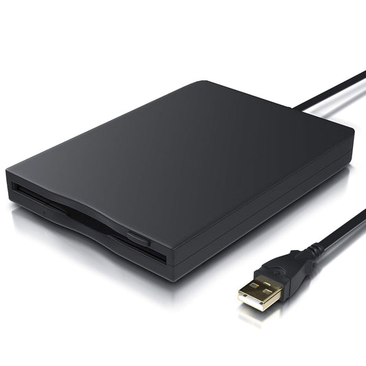 YEY USB 3.5-inch Floppy Disk Drive - External 1.44 MB FDD Reader for Desktop/Laptop PC, Plug and Play Supports Windows 11,10,8,7,XP (Black)